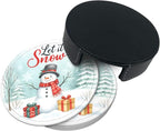 Winter Let it Snow Snowman Coasters - Image 7