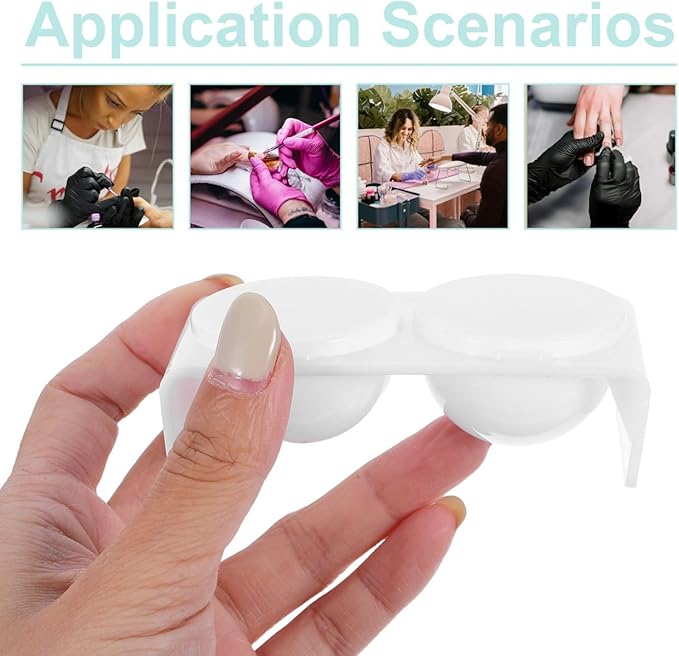 Lurrose 10PCS Nail Double Cups Plastics Nail Art Bowls Soaking Dish Dappen Dish with Lids DIY Art Tools for Mixing Acrylic Powder Liquid