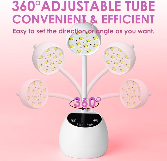 UV Nail Lamp for Gel Nails, 36W UV Nail Light Gooseneck Rechargeable with 4 Time Setting & Smart Auto Sensor for Nail Salon Home Use Lamp