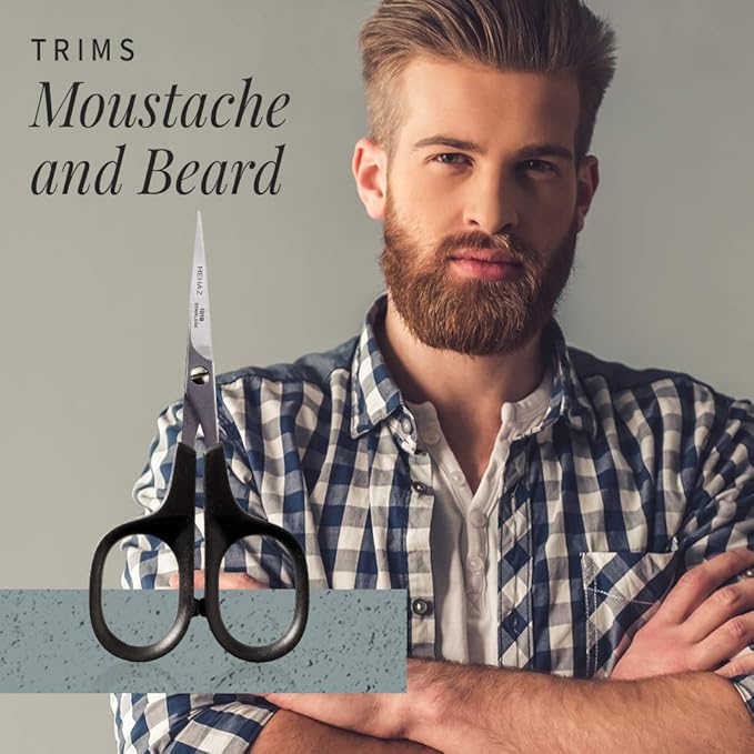 Mehaz Precision Cut Stainless Steel Scissors to trim nails, brows, facial hair and split ends