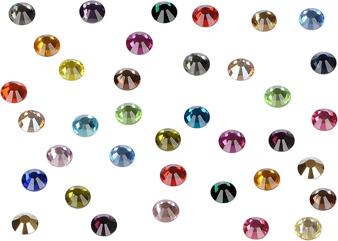 2880PCS Art Nail Rhinestones Non Hotfix Glue Fix Round Crystals Glass Flatback for DIY Jewelry Making with one Picking Pen (ss4 2880pcs, Mix)
