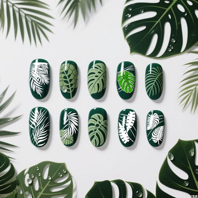 PH PandaHall 3pcs Leaf Nail Stamping Plates Geometric Leaves Nail Image Plates Plants Nails Art Stencils Monstera Nails Stamp Templates Nails Image Plates for Women Manicures Salon Design