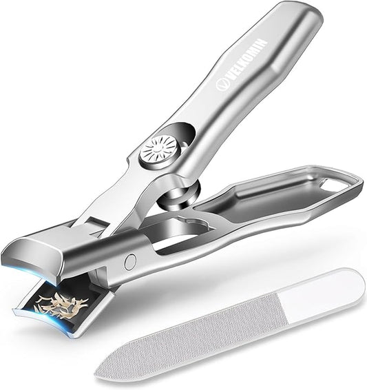 Heavy Duty Nail Clippers for Men with Catcher, Toe Nail Clippers for Thick Nails, Wide Opening, Self Collecting, Ultra-Sharp and Durable EDC Fingernail Toenail Clippers for Men and Women