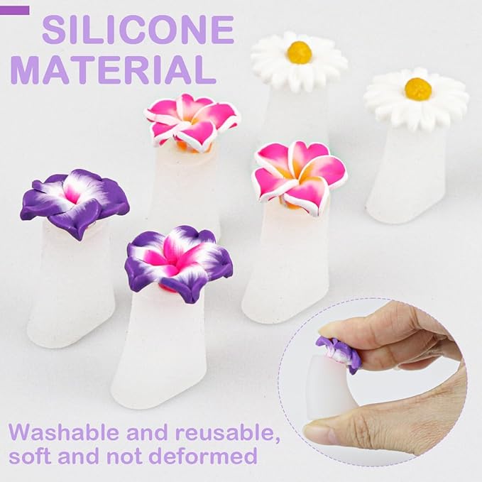 24 Pcs Daisy Flower Silicone Toe Separators, Gel Rubber Toe Stretcher Pedicures Toes Dividers Nail Art Tools Polish Guards for Home Salon