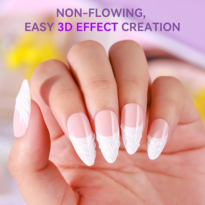Makartt 3D Nail Art Gel: 2PCS Clear 3D Nail Gel Sculpting Gels for Nails Art, Mixable with Chrome Powder and Polish, No Wipe UV Gels for Sculpting and Carving, for Home & Salon DIY