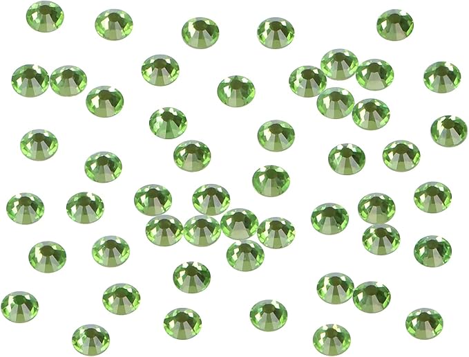 2880PCS Art Nail Rhinestones Non Hotfix Glue Fix Round Crystals Glass Flatback for DIY Jewelry Making with one Picking Pen (ss6 2880pcs, Peridot)