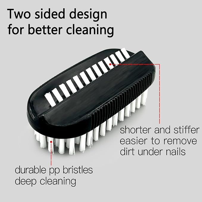 Nail Brush for Cleaning Fingernails Two Sided Hand Fingernail Scrub Brush Soft Stiff Bristles Nail Scrubber Brushes for men women kids,4 PCS