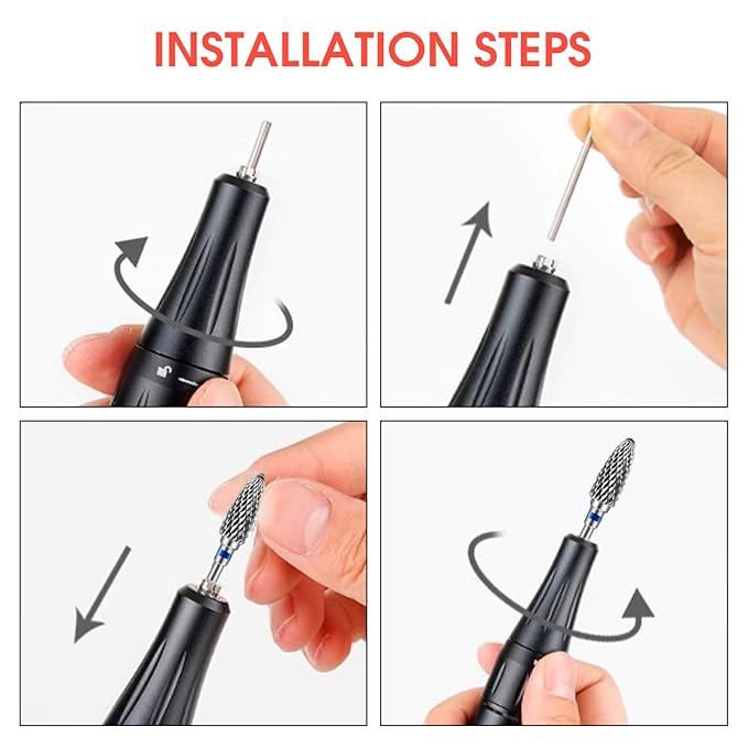 5 Pack 3/32" 5 in 1 Professional Carbide Nail Drill Bits Sets, Tungsten Safety Drill Bits Tech, Cuticle Bit Fast Remove for Manicurist Nail Salon Manicure Pedicure Gel Polishing (5 Shapes)