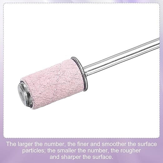 HARFINGTON 100pcs Small Sanding Bands 180 Grit for Nail Drill Bits Mini Sanding Band for Nails Gel Manicures Light Pink