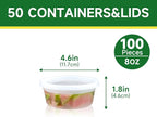 Dealusy 50 Set 8 oz Deli Containers - Image 2