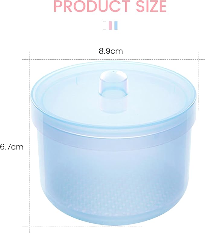 Nail Art Tools Cleaner Storage Box Nail Drill Bits Clipper Cutter Alcohol Soaking Cleaner Tweezers Accessories Clean Nail Tools (Blue)