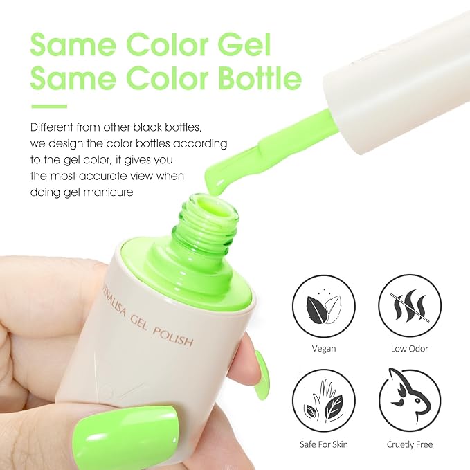 VENALISA Green Gel Nail Polish 1 Pcs 10ML Pastel Mint Green Gel Polish Soak Off Salon Manicure DIY at Home Nail Art For Girls Women