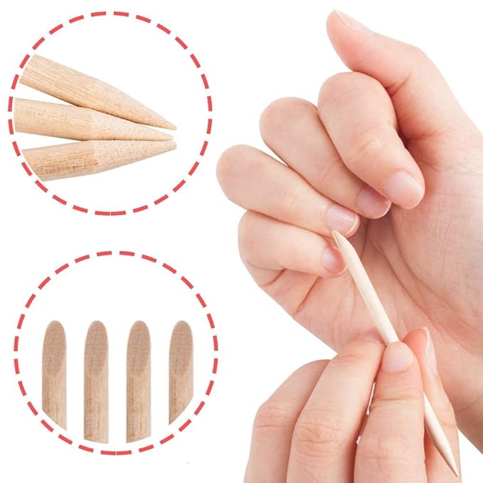 AMOSTBY Orange Sticks For Nails - 150PCS Wooden Cuticle Pusher Stick Cuticle Pusher,4.5 inch Nails Cuticle Remover Tools for Manicure Pedicure
