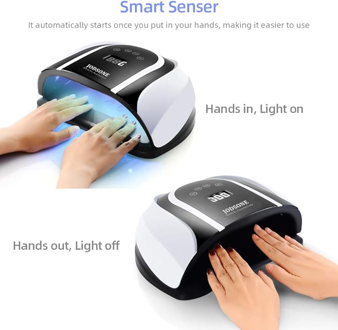 JODSONE 120W U V LED Nail Lamp for Two Hand, Led Light for Gel with 54 Pcs Light Bead, Quick Curing Gel Polish, Nail Dryer Suitable Salon and Home Use, Black