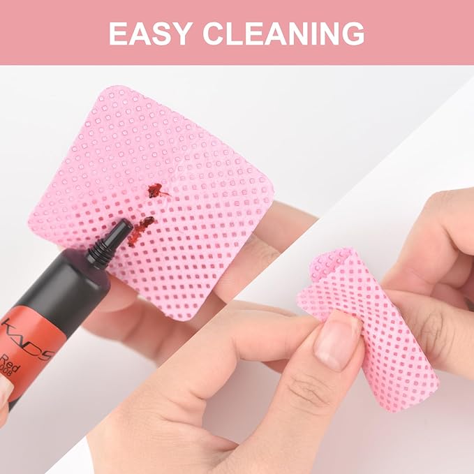 Lint Free Nail Wipes 350Pcs Nail Polish Removal Wipes with 2Pcs Cuticle Pushers Disposable Non-Woven Nail Cotton Pads Super Absorbent Eyelash Extension Glue Cleaning Wipes Salon Home Use