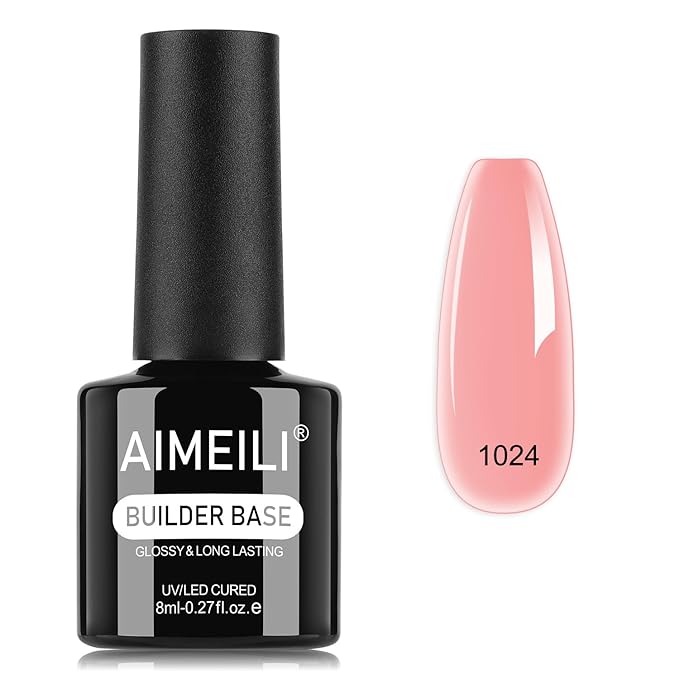 AIMEILI Builder Nail Gel, Hema Free, Cruelty Free, Vegan, Nail Strengthener Enhancement Building Rubber Base Coat for Manicure - BD1024