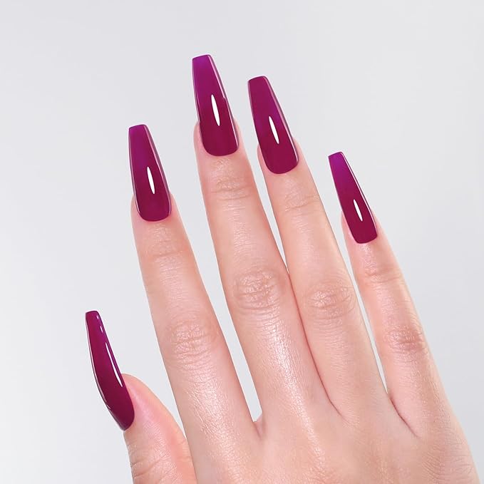 Imtiti Burgundy Gel Nail Polish, Burgundy Red Gel Polish Autumn Winter Soak Off UV LED High Gloss Art Manicure Salon DIY Design 10ML