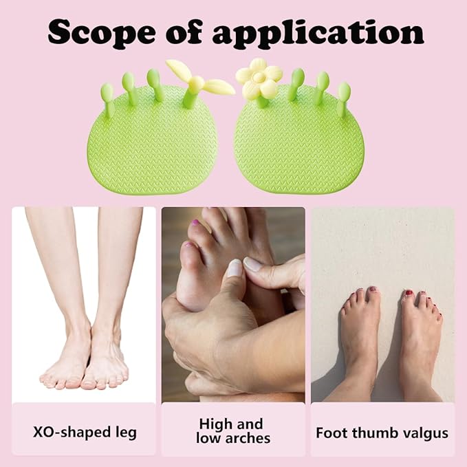 Toe Separators for Overlapping Toes Women,Flowers and Leaves Calf Trainer Toe Separators for Women,Bunion Corrector Thin Leg Exerciser,Suitable Having Plantar Fasciitis,Bunions,Other Foot Pain