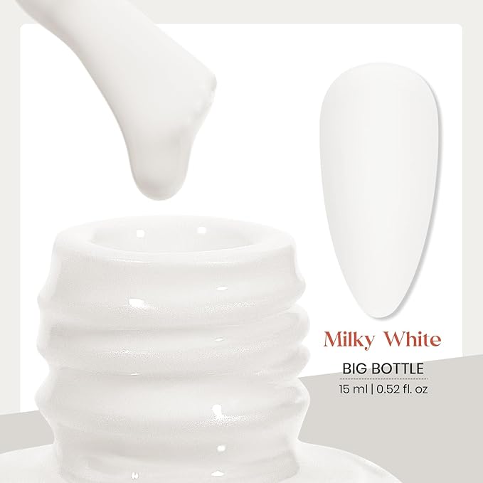 MIZHSE White Nail Polish Matte, 15ML Large Capacity Quick Dry Nail Lacquer for Nail Art Varnish, Mist Effect Matte Finish Velvet Nail Polish for Women Girl Nail Art DIY Home. 0.53 fl oz