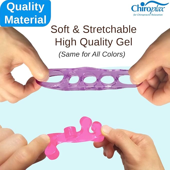 Chiroplax Gel Toe Separators Stretchers Spreader Spacer for Bunion Bunionette Relief Hammer Overlapping Toe Straightener Corrector(2 Pairs w/Pouch) (Mint Green)