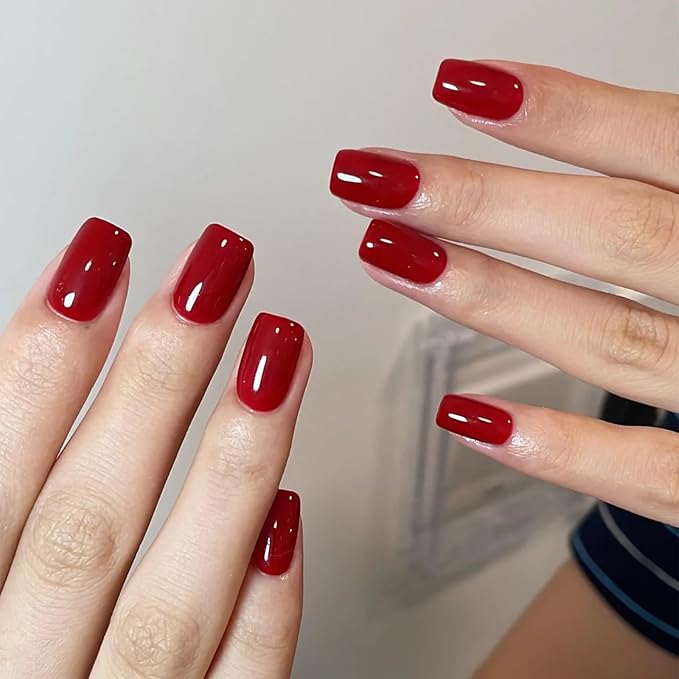COSMOO 13ml Red Quick Dry Nail Polish, Red Vegan Chip-Resistant Long-Lasting Nail Lacquer for Nail Art Varnish, 0.43 fl oz