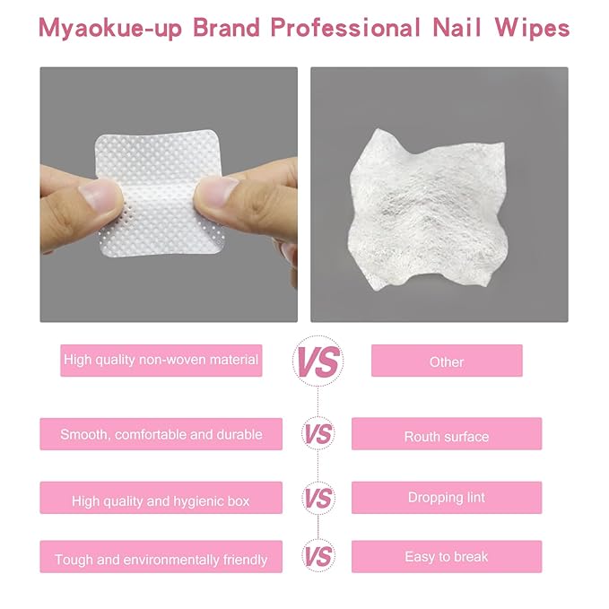 400 PCS Lint Free Nail Wipes Eyelash Extension Glue Wipes Absorbent Soft Super Non-Woven Fabric Lash Glue Wipes Nail Polish Remover Wipes for Lash Extension Supplies（White)