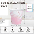 300 Pack 3oz Disposable Paper Cups, Small Bathroom Cups | Mini Bath Cups - Image 2