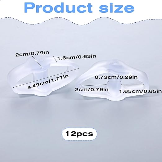 Bunion Corrector Gel Toe Separators with 2 Loops Silicone Big Toe Spacers Suitable for Bunion and OverlapToe (Pack of 12)
