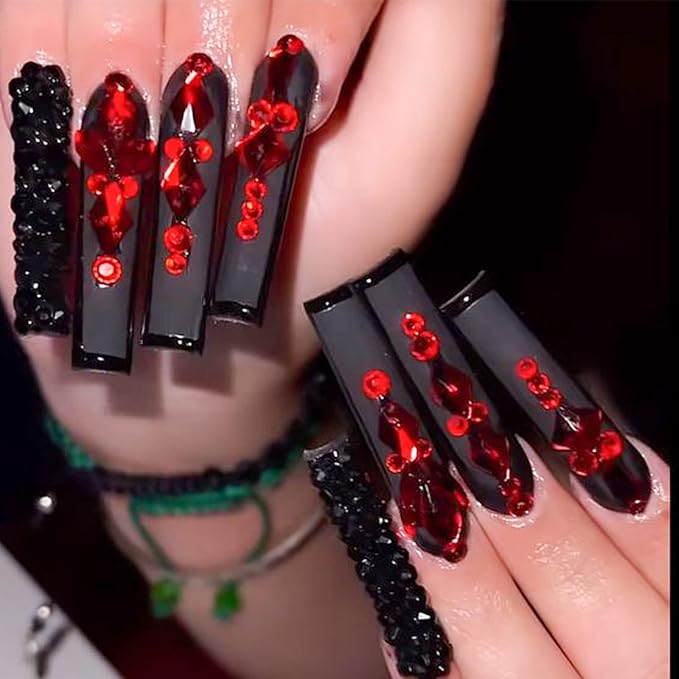 Canvalite 2784PCS Black Rhinestones Flat Back Gems, Nail Rhinestones Nail Art Gems with 5Pcs Jewelry Glues, Tweezers and Rhinestone Picker, Nail Art Tools for Nails, Clothes, Face, Crafts