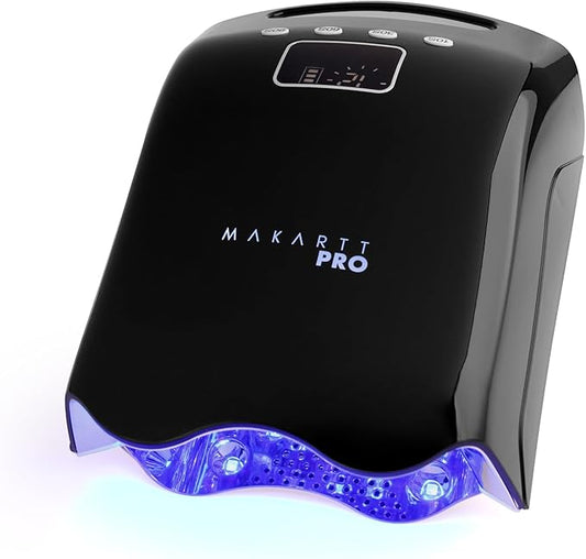 MakarttPro LuxuriaPro 98W Professional UV LED Nail Lamp | 42 Powerful LEDs for Fast and Efficient Curing Gel Nails | Rechargeable 5200mA Lithium Battery | Cordless Nail Dryer (Luxe Black)