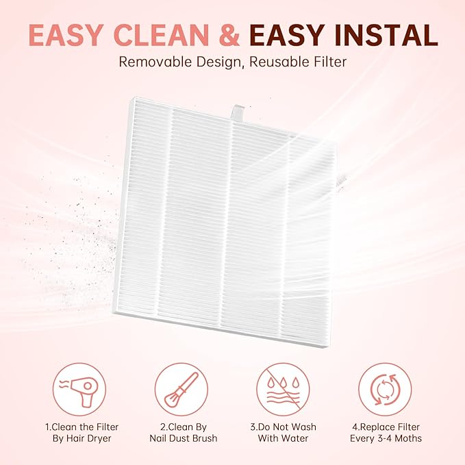 Nail Dust Collector, Cordless Dust Collector Nail Tech, Powerful Vacuum Fan Vent Dust Collector Extractor Dust Suction Machine for Acrylic Nails Polishing, Nail Salon&Home