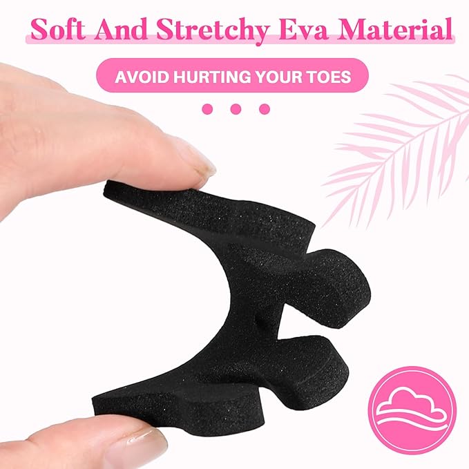 Mumufy 500 Pcs (250 Pairs) Sponge Toe Separators Pedicure Tool Kit Soft Toe Spacers for Pedicures Spreaders Finger Dividers for Women Men Feet Nail Manicure Toenails Art Painting Polish Spa(Black)