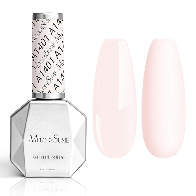 MelodySusie Thick White Gel Nail Polish,0.5fl oz Nails Soak Off UV LED Milky Pink Gel Polish Gift for Women Nail Art Manicure Salon DIY Nail Design Decoration at Home-A1401