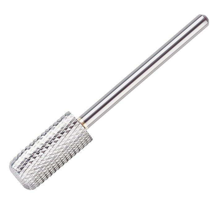 QUNZHAO Nail Drill Bits Dust proof bit Tungsten Steel Fast remove Acrylic or Hard Gel 3/32" Shank - Manicure, Nail Art, Drill Machine (Extra Fine - XF, Silver)