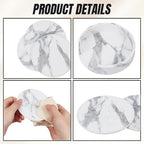 6PCS White Marble Non Slip PU Leather Coasters - Image 5