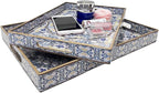 Boho Decorative Tray, Modern Blue Serving Tray - Image 7