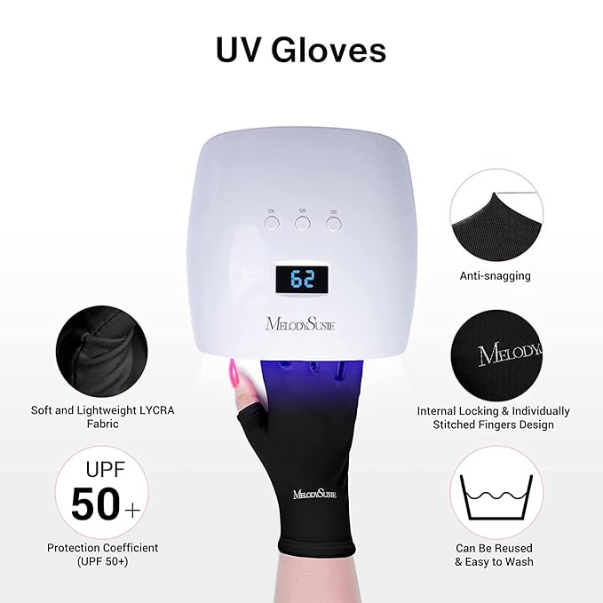MelodySusie Professional UV LED Nail Lamp, P-Plus30I High Efficient Nail Dryer with 3 Timers & Detachable Base Cures All Hard Gels, Especially Rhinestone Glue, Solid & Liner Gel Polishes