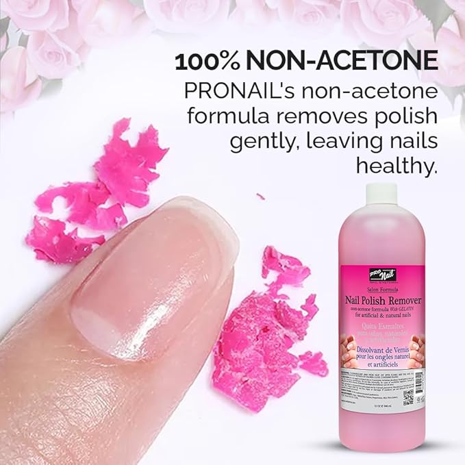 PRONAIL - Non-Acetone Nail Polish Remover, Professional, Maximum Strength, 32 Oz