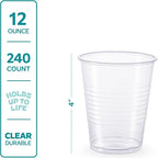 GUSTO Clear Plastic Cups Disposable Cold Drinking Cups - Image 2