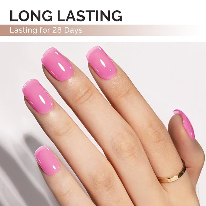 MelodySusie Pink Gel Nail Polish, 0.5Fl.oz Jeweliver Jelly Gel Nail Polish Translucent Neon Pink Bright Color Soak Off UV LED Light Cure Nail Art Gift Manicure JIG17