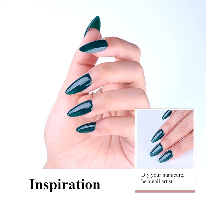 Imtiti Dark Emerald Green Gel Nail Polish, 0.5 Fl Oz Gel Polish Soak Off LED U V DIY Nail Art Starter Manicure Salon Nail Kit for Women Girls