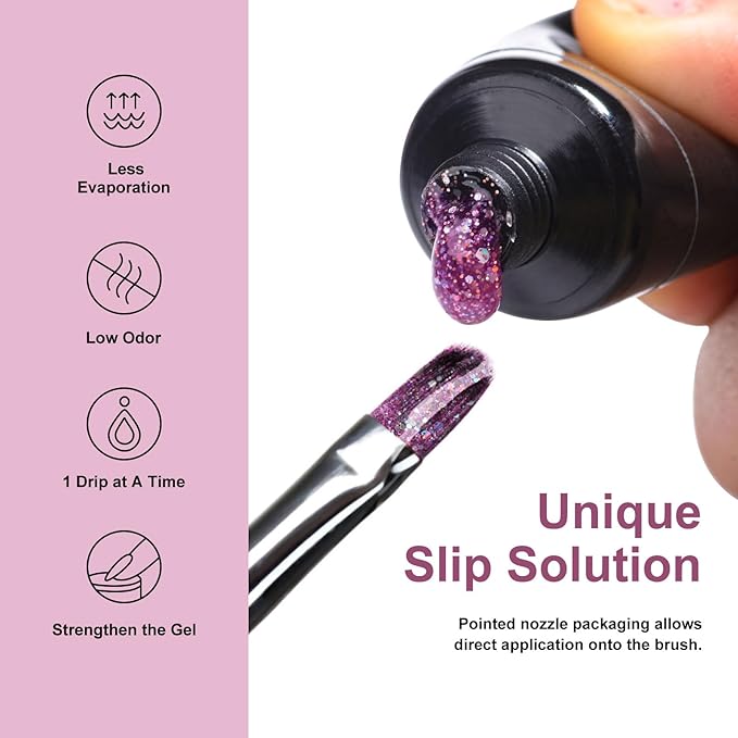 MEET ACROSS Poly Nail Gel 10Pcs Nail Extension Gel Set and Nail Extension Starter Kit for Beginners Nail Art DIY Home Gifts for Women (SET-7, 10pcs)