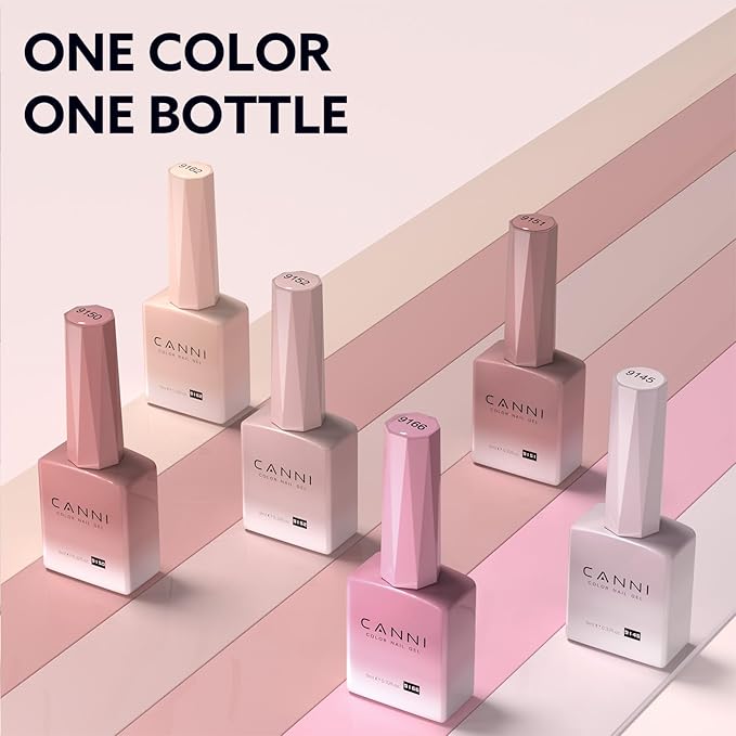 CANNI Jelly Clear Pink Gel Nail Polish, 1Pcs Jelly Nude Pink Gel Polish Sheer Clear Light Pink Gel Polish Translucent Color Nail Polish Gel Soak Off U V Gel Nail French Nail Manicure Salon DIY