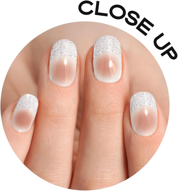 Semi Cured Gel Nail Strips with 30 Pieces - Salon Quality Manicure Kit for Women Easy Application Wraps Includes Prep Pads Nail File Wooden Stick, UV Light Required (Thousand Wishes)