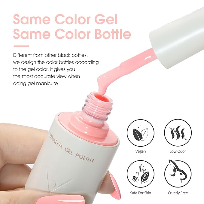 VENALISA Nude Pink Gel Nail Polish 1 Pcs 10ML Soak Off UV Gel Salon Manicure DIY at Home Nail Art For Girls Women