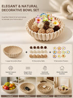 Ruffle Decor Large Decorative Bowl, fruit bowl kitchen stone bowl, bowl decor - Image 4