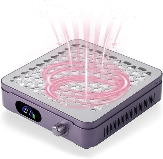 Nail Dust Collector with 10 Speed Settings, Powerful Suction Nail Vacuum, Nail Fan Dust Collector for Beginner, Dust Collector Nail Tech for Acrylic Nail Polishing Manicure Salon Home(Purple)