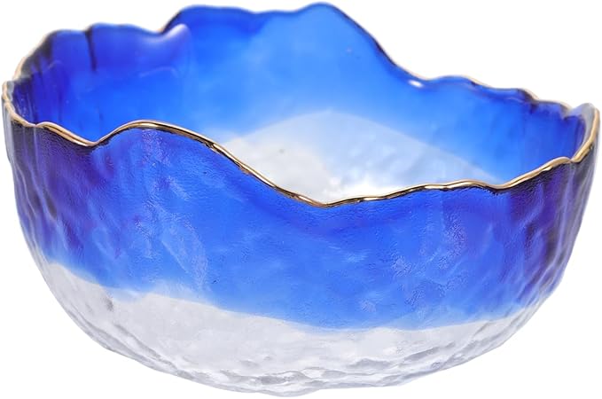 Glass Nail Soaking Bowl, Gradient Manicure Hand Soak Bowl for Toenail Caring Polish Removal Manicure Care Tool, 5 In