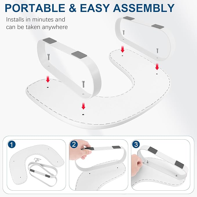 Arm Rest for Nails Tech Upgraded 10° Inclined, U-Shaped Manicure Nail Arm Rest Stand, Nail Armrest for Nail Tech Hand Rests, White