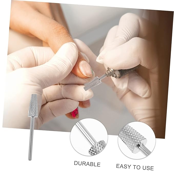 minkissy 2pcs Nail Art Drill Bits Tungsten Carbide Manicure Grinding for Natural and Artificial Nails Compact for Home Salon Use for Beginners and Professionals